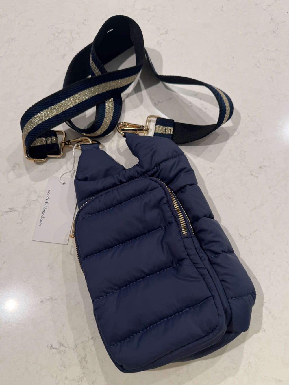 NAVY BLUE MATTE HYDROBAG® WITH NAVY/GOLD STRAP
